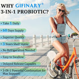 Gifinary Probiotics and Men, 300 Billion CFU, 24 Strains Probiotics with 15 Organic Herbs probiotics Blend, Probiotic Supplement for Digestive Gut Immune & Whole-Body Health, 60 Caps - 2 Month Supply