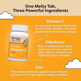 Renzo's Kids Vitamin C with Elderberry & Zinc for Immune Support, Vegan Vitamin C for Kids, Zero Sugar, Non-GMO, Oh-Oh-Oh Orange Flavor, Easy to Take Chewable Vitamin C Tablets, [60 Melty Tabs]