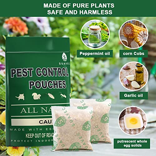 TSCTBA Pest Control Pouches,Peppermint Pest and Rodent Repellent,Mice Repellent,Mouse/Rat/Repellent,Mosquito Repellent,Naturally and Strongly Repel Spider,Roach,Bugs,Insect,Ant, & Other Pests -10P