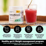 ColonBroom Psyllium Husk Powder Colon Cleanser - Vegan, Gluten Free, Non-GMO Fiber Supplement - Safe Colon Cleanse for Constipation Relief, Bloating Relief & Gut Health (60 Servings)
