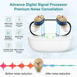 Mini Rechargeable Senior Digital Sound Amplifier (PSAP) with Noise Reduction, Portable Charging Case (Pair)