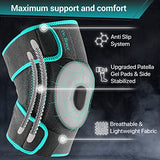 DR. BRACE ELITE Knee Brace with Side Stabilizers & Patella Gel Pads for Maximum Knee Pain Support and fast recovery for men and women-Please Check How To Size Video (Earth, Large)