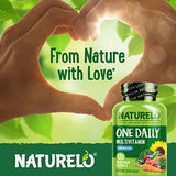 NATURELO One Daily Multivitamin for Men 50+ - with Vitamins & Minerals + Organic Whole Foods - Supplement to Boost Energy, General Health - Non-GMO - 120 Capsules - 4 Month Supply