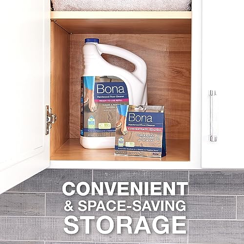 Bona Hardwood Floor Cleaner Concentrate, Unscented, 1 fl oz, Pack of 4 (Makes 128 fl oz) - Residue-Free Floor Cleaning Solution for Bona Spray Mop and Spray Bottle Refill - For Wood Floors