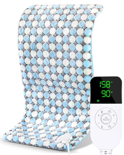 NOWWISH Heating Pad for Back Pain & Cramps Relief - Birthday Christmas Gifts for Women - Full Electric Moist Heat Pad with Auto Shut Off - XL 12 "x 24" Blue