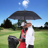 MRTLLOA Automatic Open Golf Umbrella, Extra-Large Oversized Double Canopy Vented Windproof Waterproof Stick Rain Golf Umbrellas for Men and Women (Black, 68 inch)