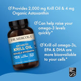 Dr. Mercola, Krill Oil Double Strength, 30 Servings (90 Capsules), Omega 3 Fatty Acids, MSC Certified, Non GMO, Soy-Free, Gluten Free