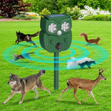 Bocianelli Animal Repeller, Raccoon Repellent Ultrasonic, Waterproof Motion Detection LED Flash Light, Solar Animal Repellent Ultrasonic Outdoor for Dogs Fox Rabbit Squirrels Coyote Cat Deterrent