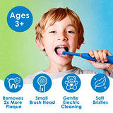Brusheez® Kids’ Electric Toothbrush Set - Safe & Effective for Ages 3+ - Parent Tested & Approved with Gentle Bristles, 2 Brush Heads, Rinse Cup, 2-Minute Timer, & Storage Base (Buddy The Bear)