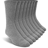 Doctor's Choice Diabetic Socks for Men, Seamless Crew Socks with Non-Binding Top, Provides Extra Comfort for Gout, 4-Pairs, Grey, Large, Size 10-13