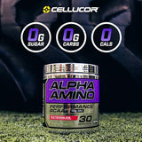 Cellucor Alpha Amino EAA & BCAA Powder | Branched Chain Essential Amino Acids + Electrolytes | Icy Blue Razz | 30 Servings