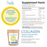 Sparkle Joint Boost (Tropical Coconut & Pineapple) [30-Serves] FORTIGEL & TENDOFORTE Non-GMO Hydrolyzed Collagen Peptides Protein Powder & Buffered Vitamin C Supplement Drink