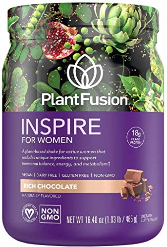 PlantFusion Inspire Plant Protein Powder for Women - Low Carb Protein Powder for Lean Muscle Support - Keto, Gluten Free, Soy Free, Non-Dairy, No Sugar, Non-GMO - Rich Chocolate 1 lb