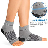 Plantar Fasciitis Sock (6 Pairs) for Men and Women, Compression Foot Sleeves with Arch and Ankle Support (Gray, X-Large)