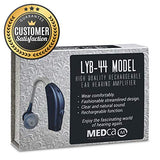 Digital Hearing Amplifier - Personal Hearing Enhancement Sound Amplifier with Extended Over 500hr Battery Life, Modern Blue, By MEDca