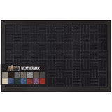 Gorilla Grip 100% Waterproof All-Season WeatherMax Doormat, Durable Natural Rubber, Stain and Fade Resistant, Low Profile, Indoor Outdoor Door Mats, Easy Clean Patio Entrance Mat, 17x29, Midnight Maze