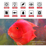 MQ 16 in Submersible LED Aquarium Light, 2.5W Color Changing Fish Tank Light with Remote Control, IP68 Crystal Glass 18 LEDs Lights Bar, for Fish Tank 20-25 inch