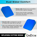 CanDo Sitting Wedge Active Seat Wobble Cushion for Posture, Back Pain, Stress Relief, Restlessness, and Anxiety Child Size, 10" x 10"