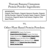 Truvani Organic Vegan Protein Powder Banana Cinnamon - 20g of Plant Based Protein, Organic Protein Powder, Pea Protein for Women and Men, Vegan, Non GMO, Gluten Free, Dairy Free (20 Servings)