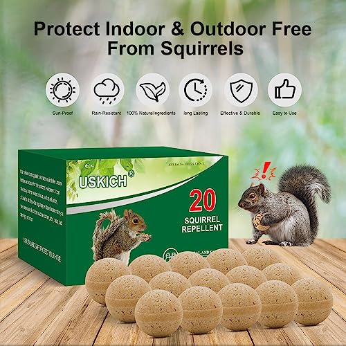 20Pack Squirrel Repellent Outdoor, Chipmunk Repellent Outdoor,Rodent Repellent,Squirrel Repellent for Attic and Cars Engines, Ultra Powerful Squirrel Deterrent Keep Squirrels Out of Garden