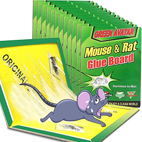 Ezoon 12 Pack Large Mouse Glue Traps with Enhanced Stickiness, Rat Snake Sticky Pad Board for House Indoor Outdoor, Easy to Set, Extra Large (8.3" x 12")