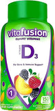 Vitafusion Vitamin D3 Gummy Vitamins for Bone and Immune System Support, Peach, BlackBerry and Strawberry Flavored, 50 mcg Vitamin D, 150 Count