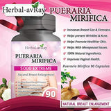 Pueraria Mirifica Capsules 5000mg - Natural Breast Enhancement Pills for Women - Breast Enlargement Pills - Breast Growth, Estrogen Supplement for Women and Men - 90 Vegetarian Capsules