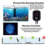 AQQA Submersible Aquarium Heater,100W/200W/300W/500W/800W/1200W Fish Tank Heater,External Temperature Controller LED Temperature Display,Suitable for Saltwater and Freshwater