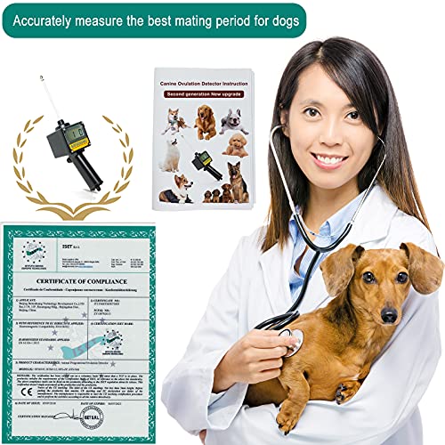 Dog Ovulation Detector,Canine Breeder Tester Artificial Insemination Dogs Breeding Machine,Convenient Formulate Mating Pregnancy Planning,with Detailed English manual and Premium storage box