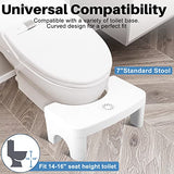 Brippo Squatting Toilet Stool, 7 Inch Height Non-Slip Bathroom Pooping Step Potty Stool, Healthy Stable Plastic Toilet Assistance Step with Comfort