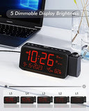 Projection Alarm Clock for Bedroom, Digital Clock with Date and Day of Week for Elderly, Temperature&Humidity, Dual Alarm with Weekday/Weekend Mode, TypeC&USB Charger, Snooze&Backlight, Battery Backup