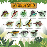 Dinosaur Toys,Dinosaur Sound Book with Pack of 12 Toy Figures,Realistic Roars,Interactive Perfect for Kids Dinosaurs Educational Toys for 3 4 5 6Year Old Boys&Girls