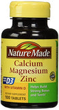 Nature Made Calcium Magnesium & Zinc Tabs, 100 ct