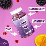 NEW AGE Immune System Support Gummies - Sambucus Black Elderberry Gummies with Vitamin C and Zinc (Immune Support 60 Gummies)