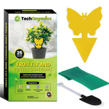 Premium Fruit Fly Traps | Double Sided Gnat Traps | Waterproof Yellow Sticky Traps are Great Outdoors | Also for Fungus Gnats, Aphids, Flies, Moths and Spiders | Pack of 25