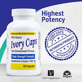 Ivory Caps - Maximum Potency 1500 mg Glutathione Skin Whitening Pills Complex (4-Pack)