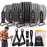 Resistance Bands Set, Exercise Bands with Handles, 250lbs Weight Workout Bands for Men, Fitness Bands with Door Anchor, Legs Ankle Straps for Musle Training, Physical Therapy, Shape Body, Home Workout