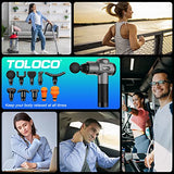 TOLOCO Massage Gun, Muscle Massage Gun Deep Tissue for Athletes with 10 Massage Heads, Electric Percussion Massager for Any Pain Relief, Carbon