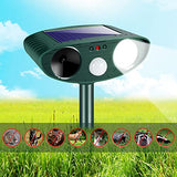 2 Pack Upgraded Solar Animal Repeller Waterproof,Ultrasonic Animal Repellent Outdoor with Motion Detection & LED Strobe Light Animal Deterrent for Cat Squirrel Raccoon Deer Mouse Fox Repellent