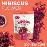 16oz bag - Hibiscus Flowers | Loose Tea (200+ Cups) | Cut & Sifted | 16oz/454g/ 1 lbs. Resealable Bag | 100% Raw From West Africa | by Iya Foods