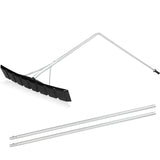 OUTPRIZE Flat Roof Snow Rake, 4.8-16FT Aluminum Detachable Angled Snow Roof Rake for Trucks, Travel Trailers, Motorhome, RV's Flat Rooftops, 24" Plastic Blade