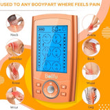 Belifu TENS Unit PMS Massager 24 Modes Muscle Stimulator for Pain Relief Therapy, Electronic Tens Machine Muscle Relaxer Sciatica Pain Relief Devices, for Neck Back Arms Chronic Pain Relief
