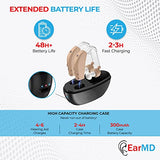 Rechargeable Hearing Aids for Seniors Severe Hearing Loss, EarMD Digital Hearing Amplifier with Noise Cancelling,Hearing Aid with Charging Case and Volume Control