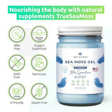 TrueSeaMoss Wildcrafted Irish Sea Moss Gel – Nutritious Raw Seamoss Rich in Minerals, Proteins & Vitamins – Health Supplement, Vegan-Friendly Made in USA (Blue Spirulina)