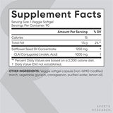 Sports Research Vegan CLA - 1250mg with Active Conjugated Linoleic Acid for Men & Women | Non-GMO, Soy & Gluten Free - 80% (90 Softgels)