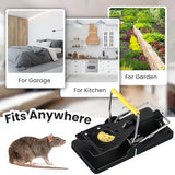 Qualirey 18 Pcs Mouse Traps Plastic Mice Trap House Indoor Rat Trap Quick Effective Safe Mouse Traps for Warehouse Garden Kitchen 3.86 x 1.81 x 2.17 Inch (Black,Yellow)