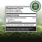 Host Defense, Lion's Mane Capsules, Promotes Mental Clarity, Focus and Memory, Mushroom Supplement, Unflavored, 120