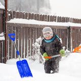 2PCS Kids Winter Shovel, Kids Snow Shovel with Adjustable D-Grip Handle, Detachable Orange & Blue Plastic Snow Shovel, Portable Kids Shovels for Digging Snow Beach, Winter Toys Gifts for Boys Girls