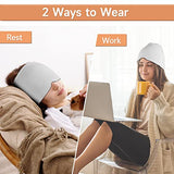 Headache Relief Hat Migraine Ice Head Wrap, Ice Packs for Injuries Reusable Migraine Relief Cap, Wearable Compressed Therapy Headache Relief Hat for Migraines Tension Sinus Fever Stress Relief(Gray)