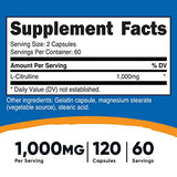 Nutricost L-Citrulline 500mg, 120 Capsules - Gluten Free, Non-GMO, 1000mg Per Serving (60 Serv)